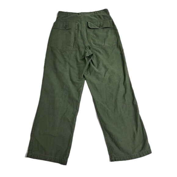 VINTAGE US Army Pants 32x29 Green OG 107 Trouser Cotton Sateen Button RARE - Picture 8 of 11